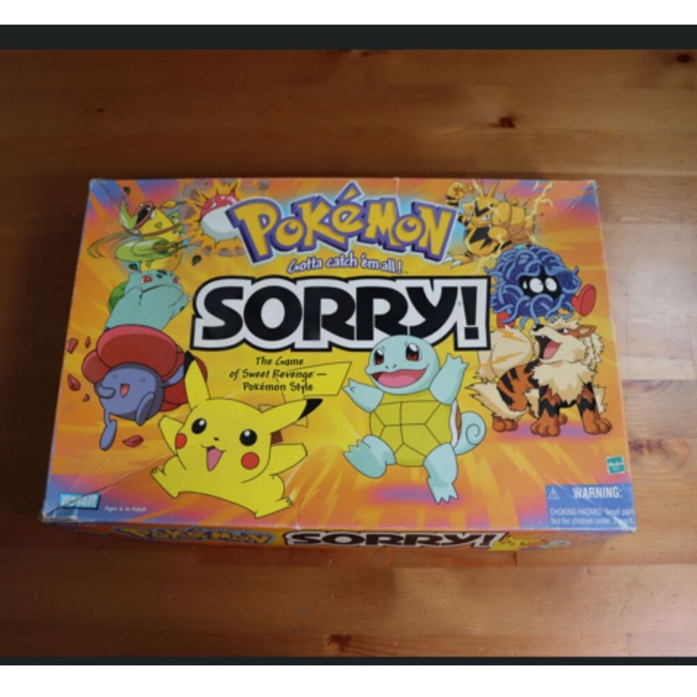 Vintage 2000 Pokémon SORRY! Board Game Parker Brothers Hasbro Used